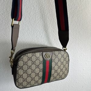 Gucci Beige and Green Crossbody Bag